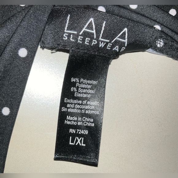 Lala Sleepwear Semi-Sheer Polka Dot Robe With Attached Belt - Picture 4 of 4
